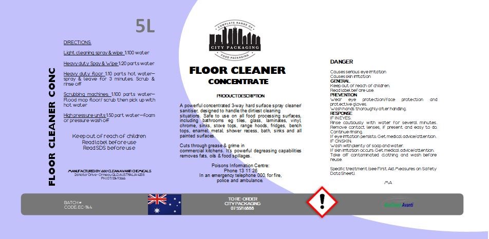 1 CityPack - Grime Away - Floor/ Mutli Purpose Cleaner Concentrate 